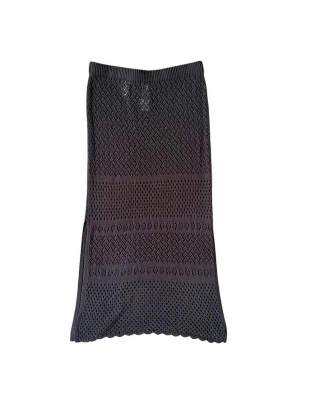 Aerie Women's XL Black Crochet Knit Low Skirt Cover Up NWT Boho Beach